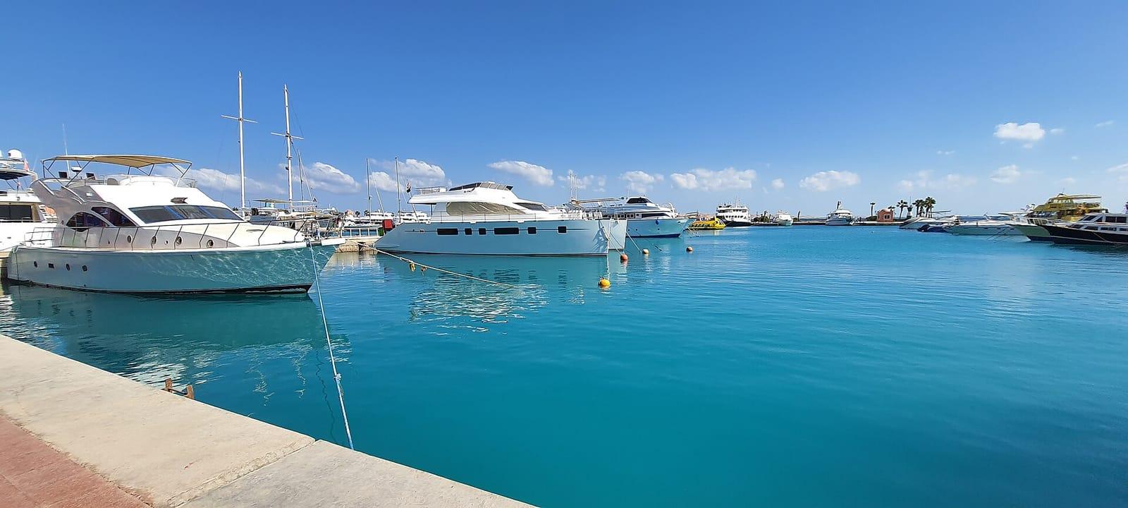 Yachts moored at Hurghada Marina